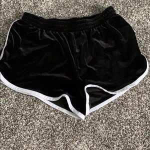black forever 21 velvet shorts